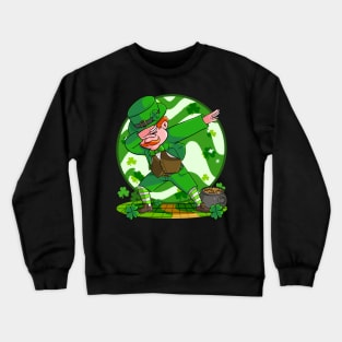 Dabbing Leprechaun St Patricks Day Irish Shamrock Crewneck Sweatshirt